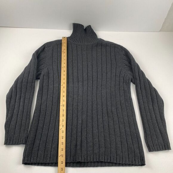 Nordstrom Vintage Men's Sweater Dark Gray Size L Cotton PURE STUFF Mock Neck - Picture 5 of 11